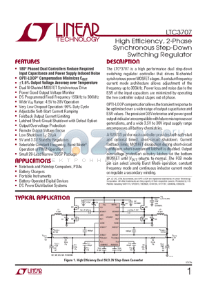 LTC3707IGN-TRPBF datasheet - High Effi ciency, 2-Phase Synchronous Step-Down Switching Regulator