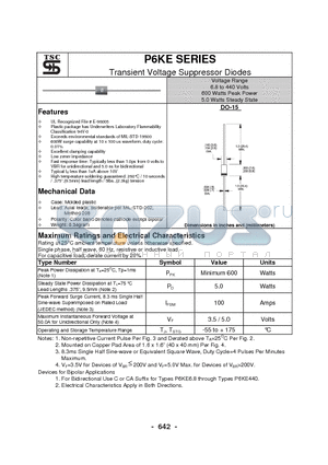 P6KE12 datasheet - Transient Voltage Suppressor Diodes