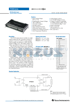 PT4413C datasheet - 100-Watt 48-V Input Isolated DC/DC Converter