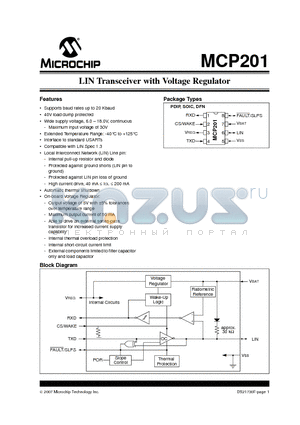 MCP6541-I/SN datasheet - LIN Transceiver with Voltage Regulator