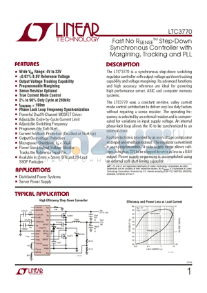 LTC3770 datasheet - Synchronous Controller with Margining, Tracking and PLL