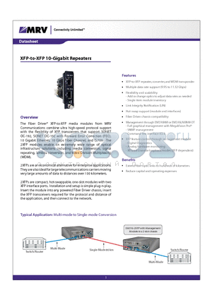 EM316-2XFP datasheet - XFP-to-XFP 10-Gigabit Repeaters