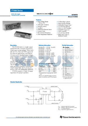 PT4567 datasheet - 30-W 48-V Input Isolated DC/DC Converter