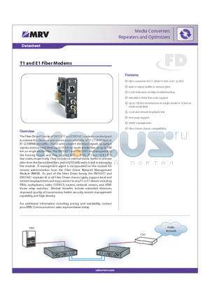 EM316E1RJ-S1 datasheet - T1 and E1 Fiber Modems