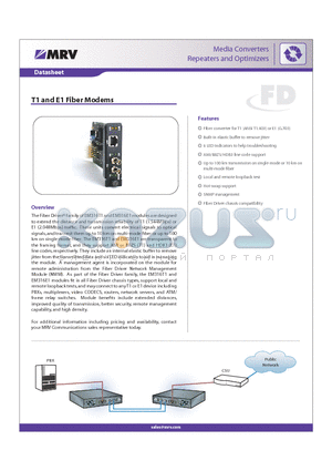 EM316E1-S3 datasheet - T1 and E1 Fiber Modems