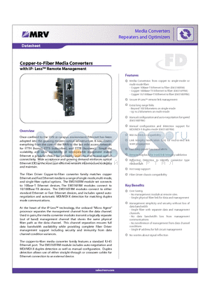 EM316WEFRMT-S2 datasheet - Copper-to-Fiber Media Converters