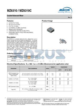 MZ6310C datasheet - Double-Balanced Mixer