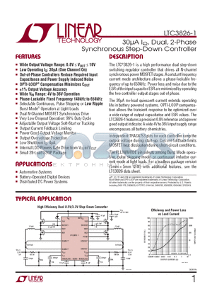 LTC3826EG-1-TR datasheet - 30lA IQ, Dual, 2-Phase Synchronous Step-Down Controller