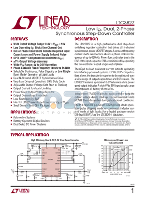 LTC3827IUH-TRPBF datasheet - Low IQ, Dual, 2-Phase Synchronous Step-Down Controller