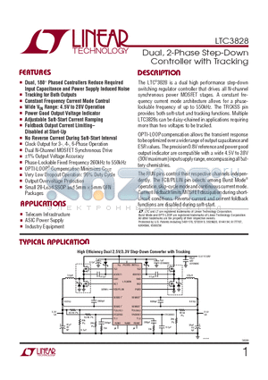 LTC3828EG datasheet - Dual 2-Phase Step-Down Controller with Tracking