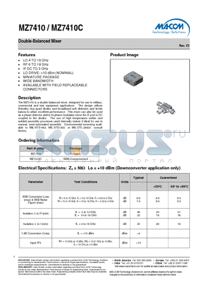 MZ7410C datasheet - Double-Balanced Mixer