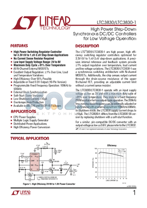LTC3830EGN datasheet - High Power Step-Down Synchronous DC/DC Controllers for Low Voltage Operation