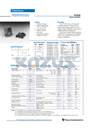 PT5025C datasheet - POSITIVE INPUT/NEGATIVE OUTPUT INTEGRATED SWITCHING REGULATOR