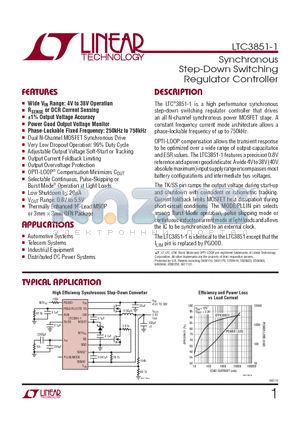 LTC3851EUD-1-PBF datasheet - Synchronous Step-Down Switching Regulator Controller