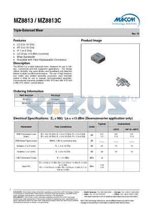 MZ8813 datasheet - Triple-Balanced Mixer