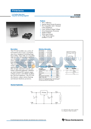 PT5103J datasheet - 1 AMP POSITIVE STEP-DOWN INTEGRATED SWITCHING REGULATOR