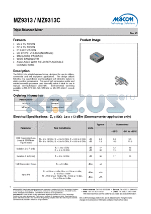 MZ9313 datasheet - Triple-Balanced Mixer