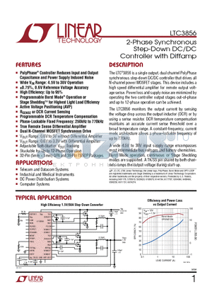 LTC3856 datasheet - 2-Phase Synchronous Step-Down DC/DC Controller with Diffamp