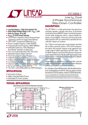 LTC3858EGN-1PBF datasheet - Low IQ, Dual 2-Phase Synchronous Step-Down Controller