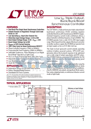 LTC3859IFE-TRPBF datasheet - Low IQ, Triple Output, Buck/Buck/Boost Synchronous Controller