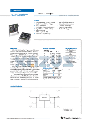 PT5405 datasheet - 6-A 5-V/3.3-V Input Adjustable SWIFT Power Module