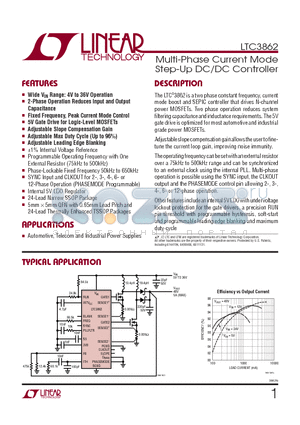 LTC3862EGN-TRPBF datasheet - Multi-Phase Current Mode Step-Up DC/DC Controller