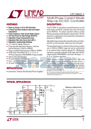 LTC3862GN-1 datasheet - Multi-Phase Current Mode Step-Up DC/DC Controller