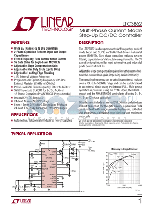 LTC3862IGN-TRPBF datasheet - Multi-Phase Current Mode Step-Up DC/DC Controller