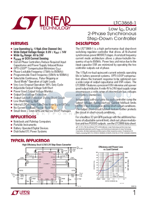 LTC3868IUFD-1PBF datasheet - Low IQ, Dual 2-Phase Synchronous Step-Down Controller