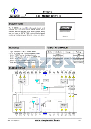 IP4001SL datasheet - 5-CH MOTOR DRIVEIC