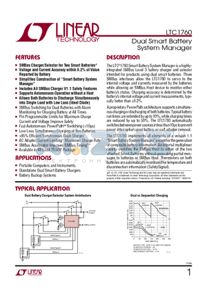 LTC4007 datasheet - Dual Smart Battery System Manager Available in 48-Lead TSSOP Package