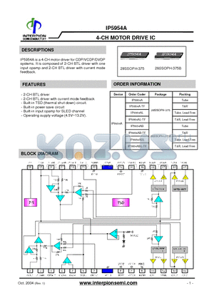 IP5954AB datasheet - 4-CH MOTOR DRIVE IC