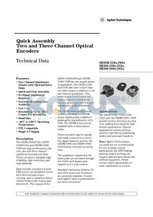 HEDM-5505-B13 datasheet - Quick Assembly Two and Three Channel Optical Encoders