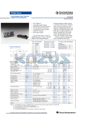 PT6302A datasheet - 3 Amp Adjustable Positive Step-down Integrated Switching Regulators