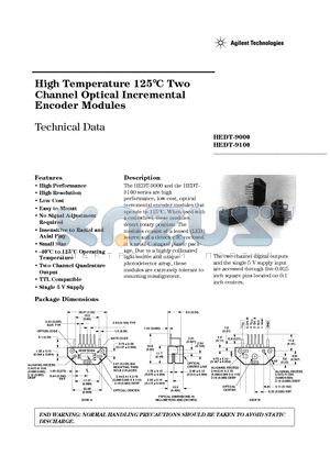 HEDS-5120-A11 datasheet - High Temperature 125 Degree Celcious Two Channel Optical Incremental Encoder Modules