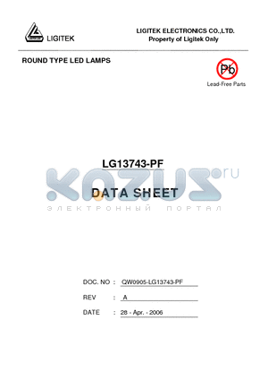 LG13743-PF datasheet - ROUND TYPE LED LAMPS