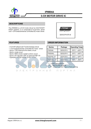 IP9004 datasheet - 5-CH MOTOR DRIVE IC