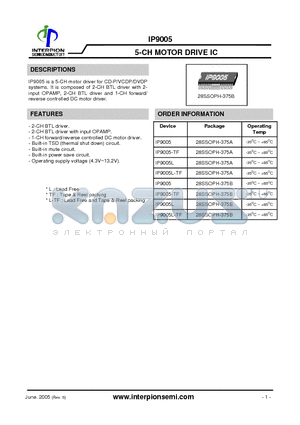 IP9005 datasheet - 5-CH MOTOR DRIVE IC