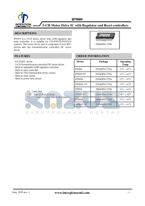 IP9009-TF datasheet - 5-CH Motor Drive IC with Regulator and Reset controllers