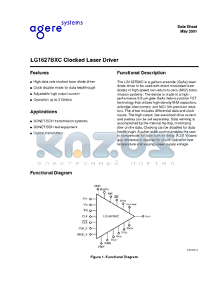 LG1627BXC datasheet - LG1627BXC Clocked Laser Driver