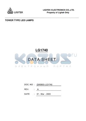 LG1740 datasheet - TOWER TYPE LED LAMPS