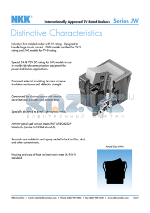 JWL11RC1 datasheet - Internationally Approved TV Rated Rockers