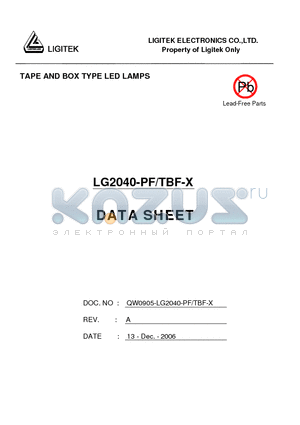 LG2040-PF-TBF-X datasheet - TAPE AND BOX TYPE LED LAMPS