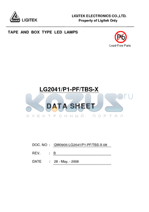 LG2041-P1-PF-TBS-X datasheet - TAPE AND BOX TYPE LED LAMPS