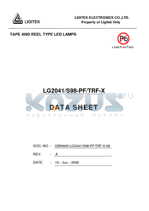 LG2041-S98-PF-TRF-X datasheet - TAPE AND REEL TYPE LED LAMPS