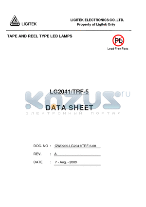 LG2041-TRF-5 datasheet - TAPE AND REEL TYPE LED LAMPS