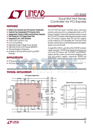 LTC4242CUHF datasheet - Dual Slot Hot Swap Controller for PCI Express