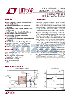 LTC4252-1CMS8 datasheet - Negative Voltage Hot Swap Controllers