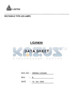 LG25820 datasheet - RECTANGLE TYPE LED LAMPS