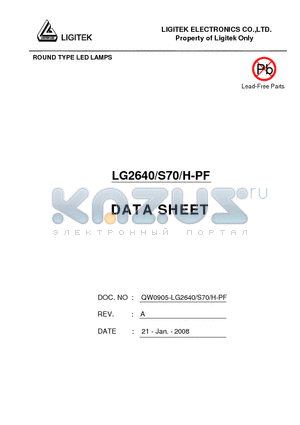 LG2640-S70-H-PF datasheet - ROUND TYPE LED LAMPS